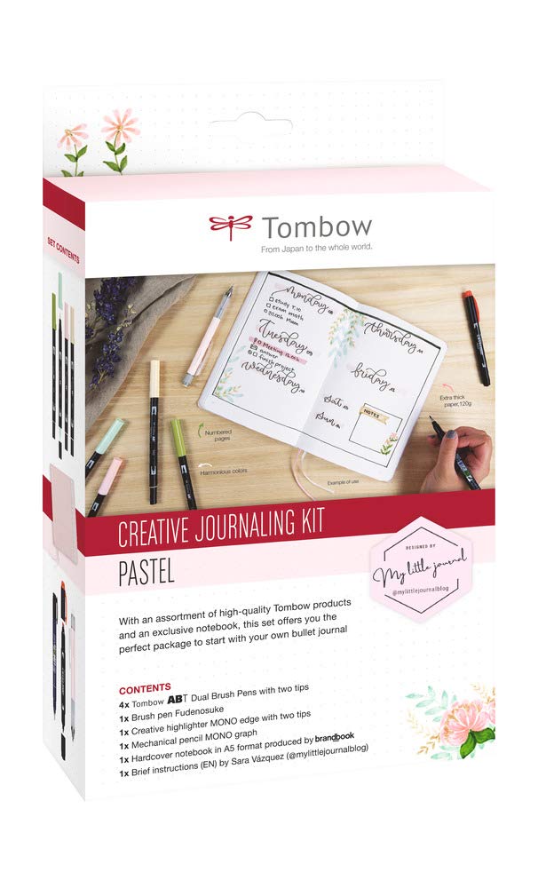 tombow-bujo-set1-creative-journaling-kit-pastell-mit-notizbuch-7-produkte image 1