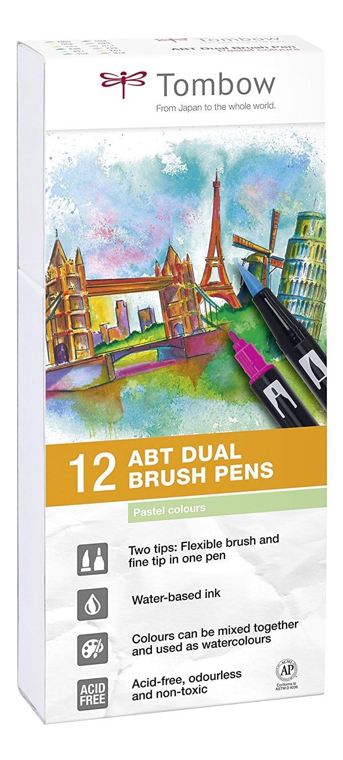 tombow-abt-dual-brush-pen-12er-set-pastell-abt-12p-2-mit-zwei-spitzen image 1