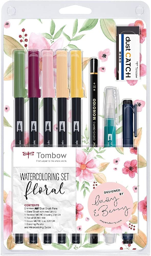 tombow-watercoloring-set-floral-wcs-fl-9-teilig-mit-abt-dual-brush-pens image 1