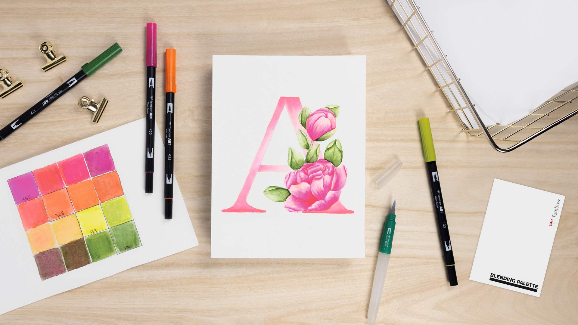 tombow-abt-canvas-set-2-watercoloring-florale-buchstaben image 5