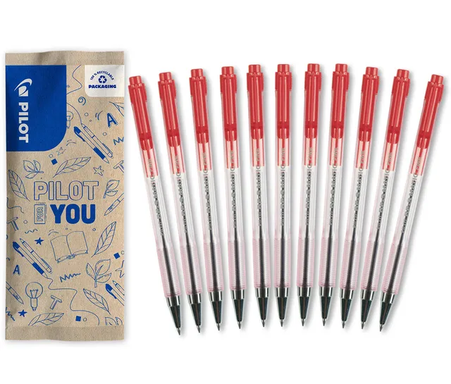 pilot-bps-matic-kugelschreiber-10-1-gratis-rot-feine-spitze-0-7-mm image 1