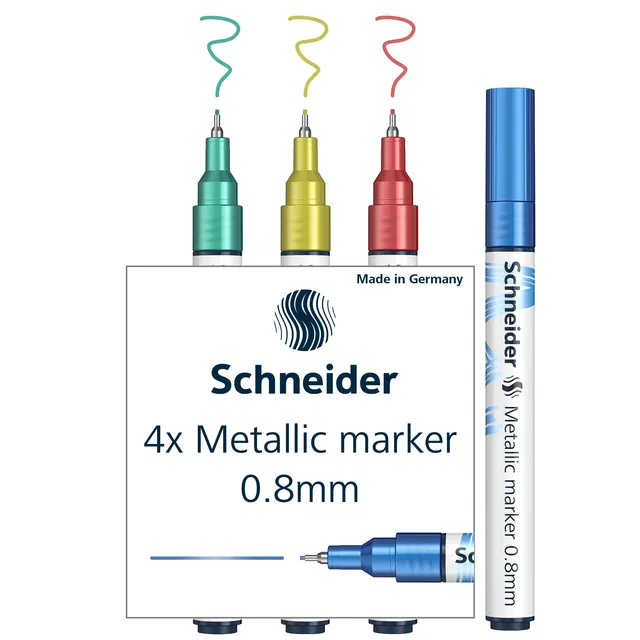 schneider-paint-it-010-metallicmarker-0-8-mm-4er-set-blue-green-red-yellow image 1