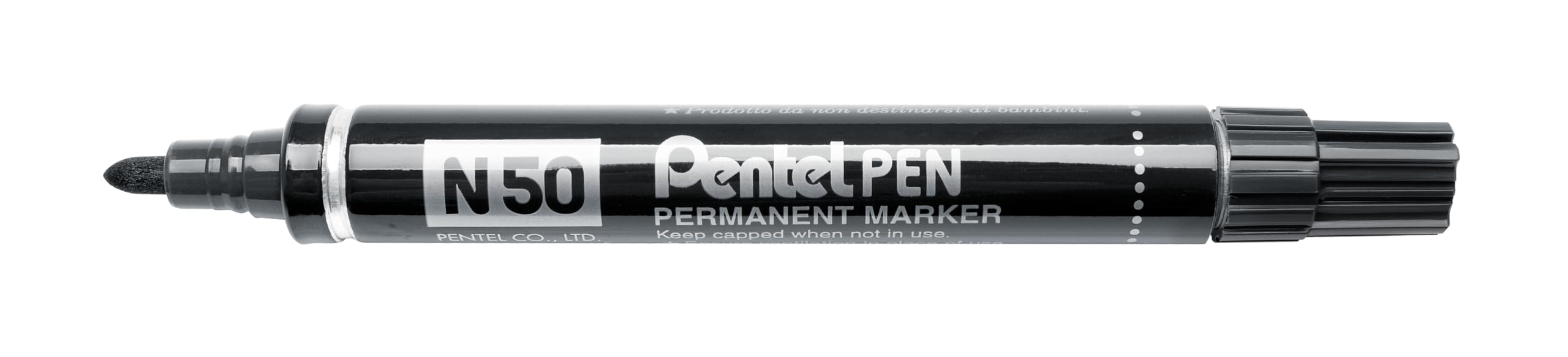pentel-n50-ae-permanentmarker-aluminiumgeh-use-konische-spitze-schwarz image 1