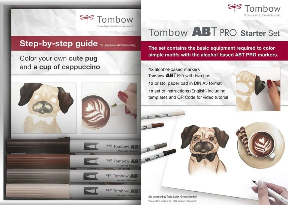 tombow-abt-pro-starter-set-4-marker-bristol-block-a5 image 1
