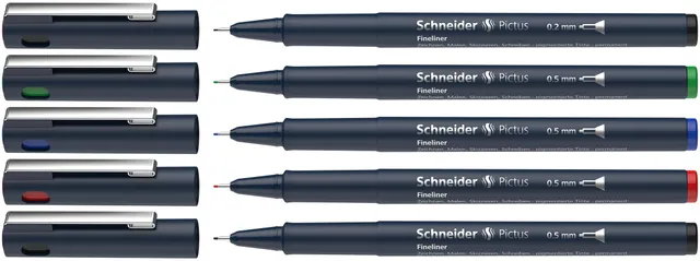 schneider-pictus-fineliner-0-2-0-5-mm-5er-etui-farbig-sortiert image 1