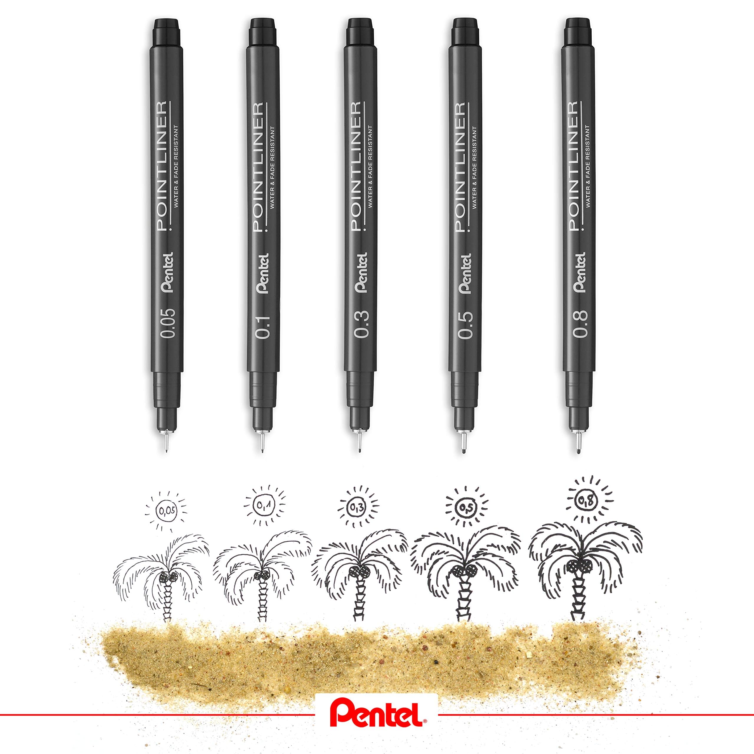 pentel-pointliner-ys20p-8-fineliner-8er-set-schwarz-0-03-0-8-mm image 4