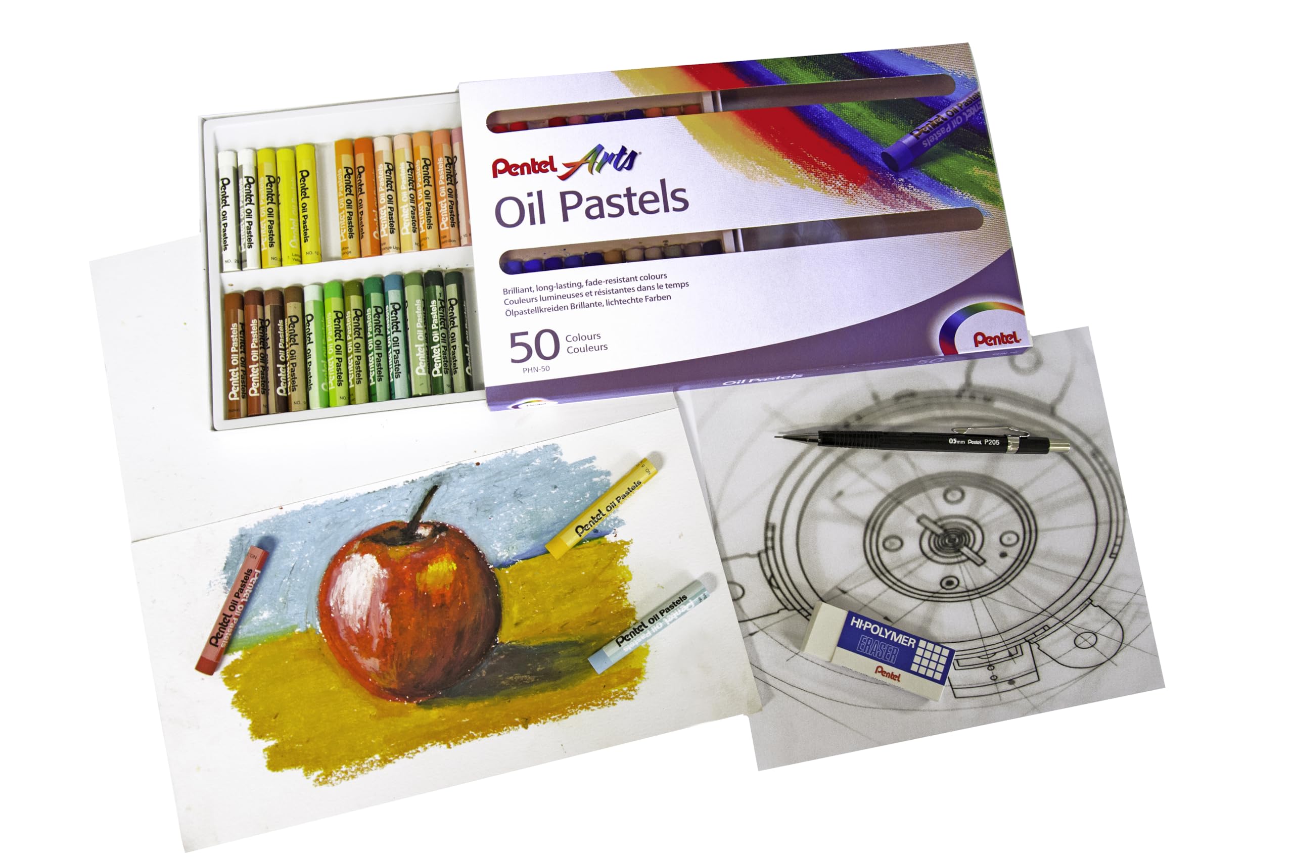 pentel-phn-50u-lpastellkreide-50er-set-49-farben image 2