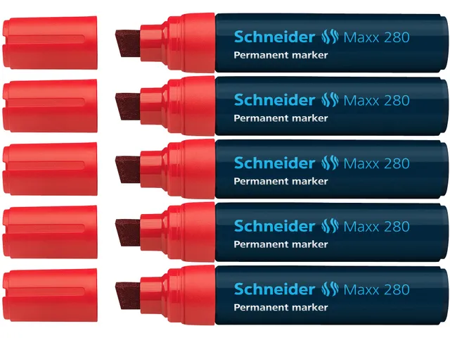 schneider-maxx-280-permanent-marker-keilspitze-4-12-mm-5er-rot image 1