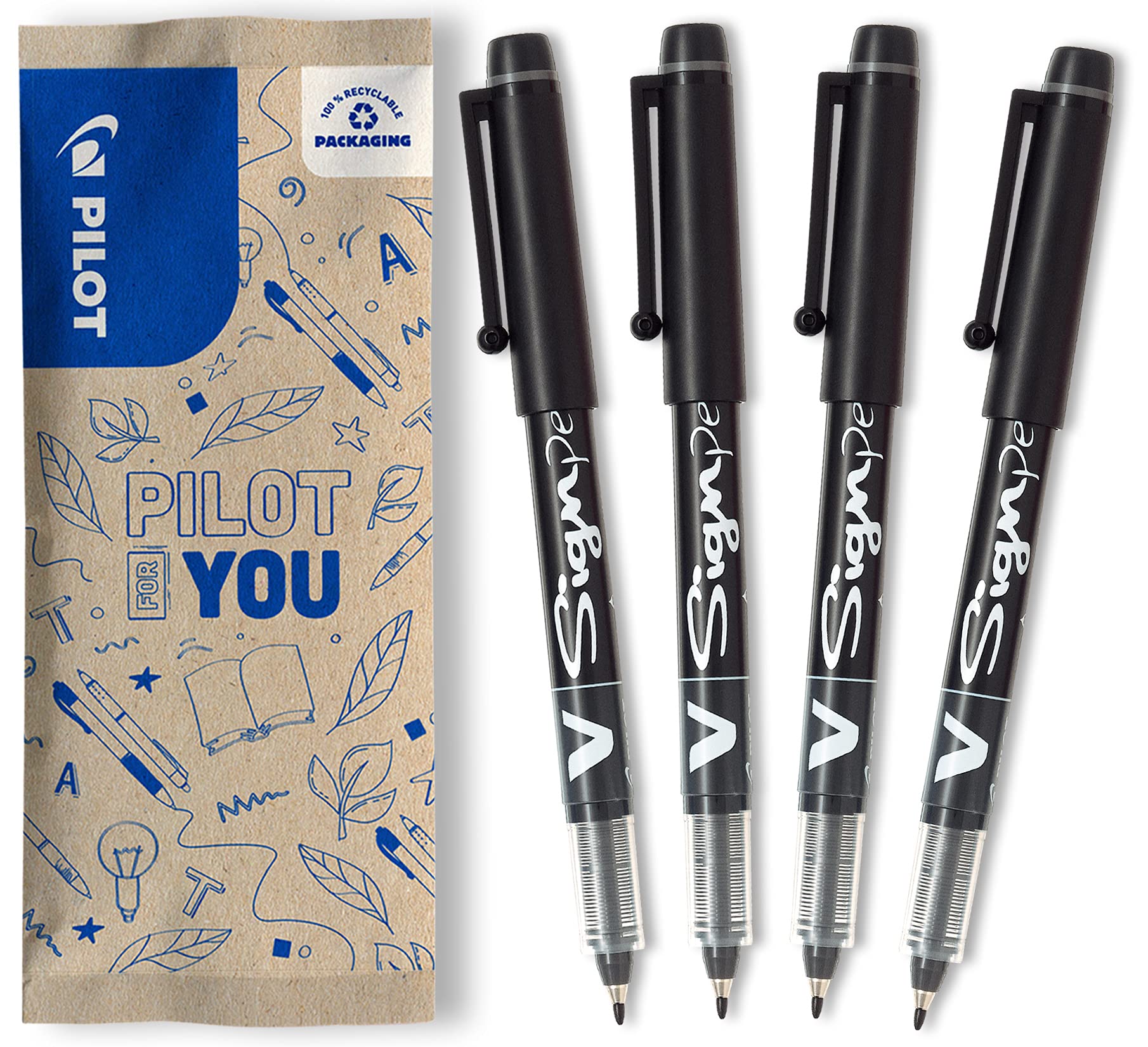 pilot-v-sign-pen-faserschreiber-blau-4er-pack image 8