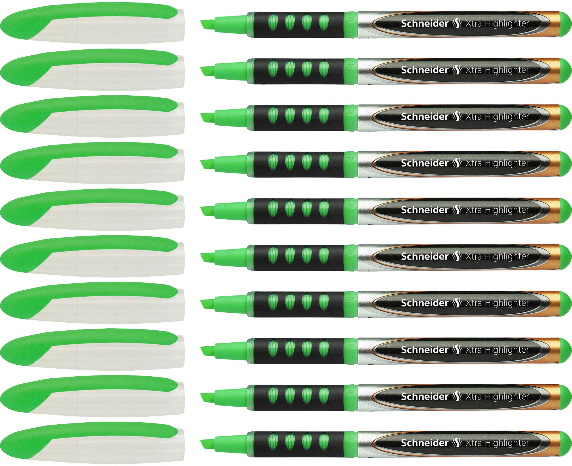 schneider-xtra-140-textmarker-gr-n-10er-packung-keilspitze-1-4-mm-liquid-ink image 1