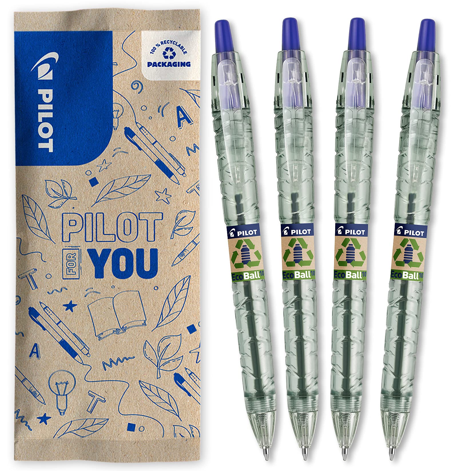 pilot-b2p-ecoball-kugelschreiber-blau-1-0-mm-10er-set-5-minen-5-gratis image 8