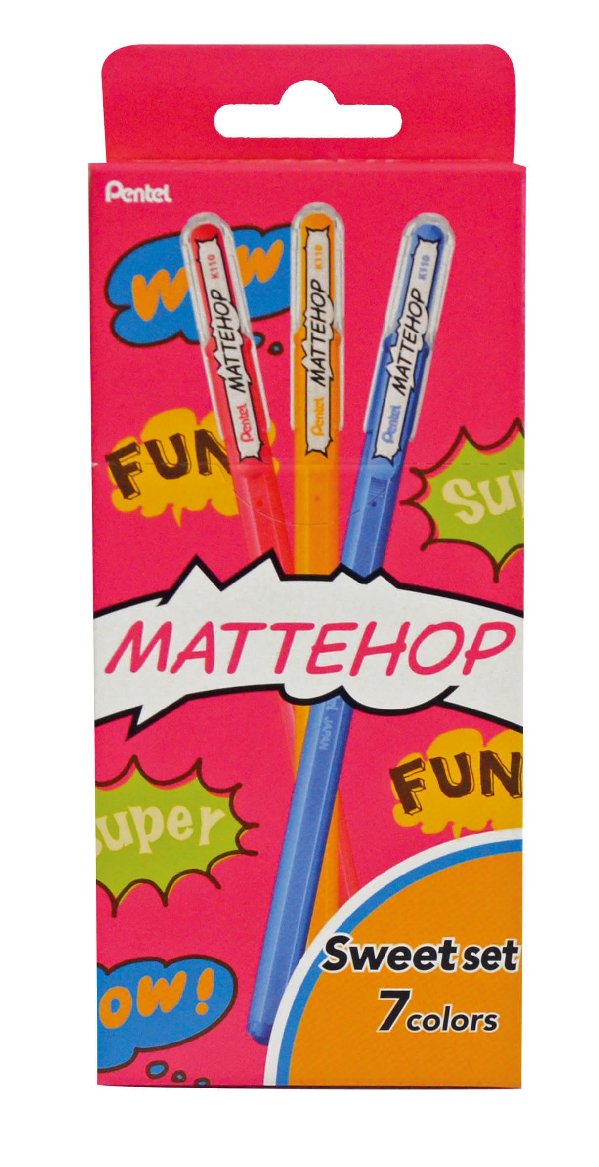 pentel-mattehop-k110-v7stb-gel-tintenroller-set-sweet-colours-7-farben image 2