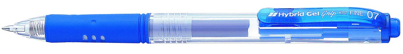 pentel-k157-c-hybrid-gel-grip-druck-tintenroller-0-7-mm-blau-12-st-ck image 1