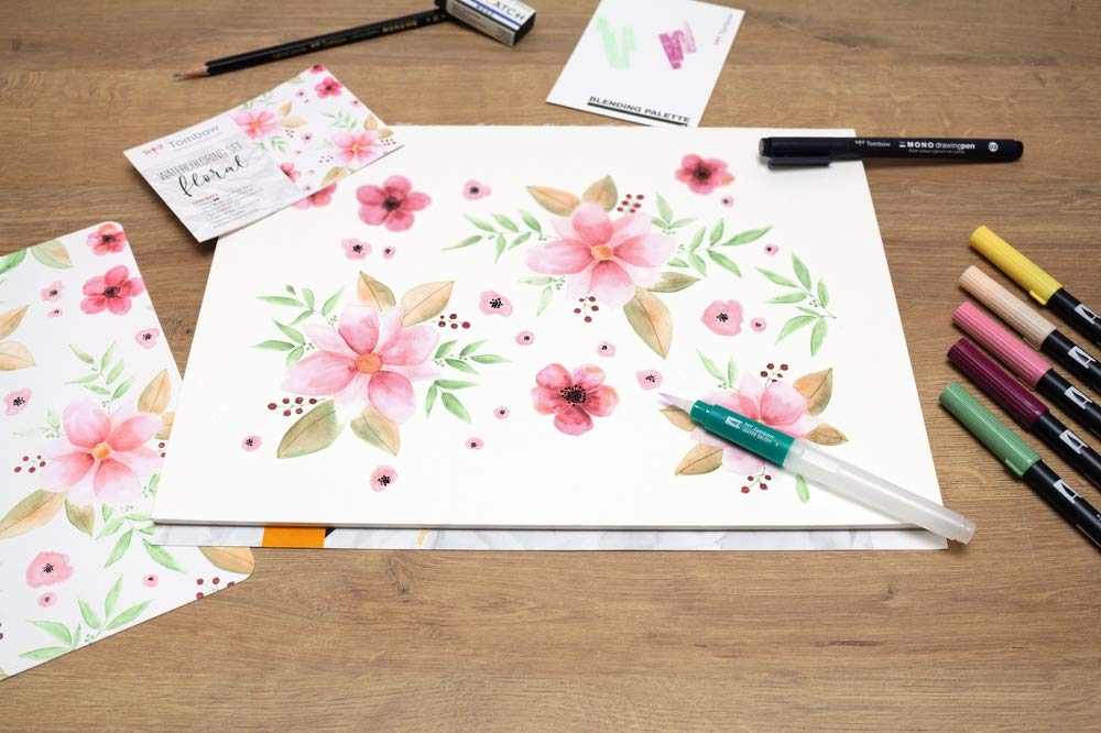 tombow-watercoloring-set-floral-wcs-fl-9-teilig-mit-abt-dual-brush-pens image 2