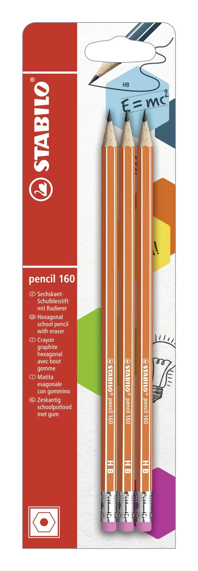 stabilo-pencil-160-bleistift-mit-radierer-sechskant-schulbleistift-hb image 1