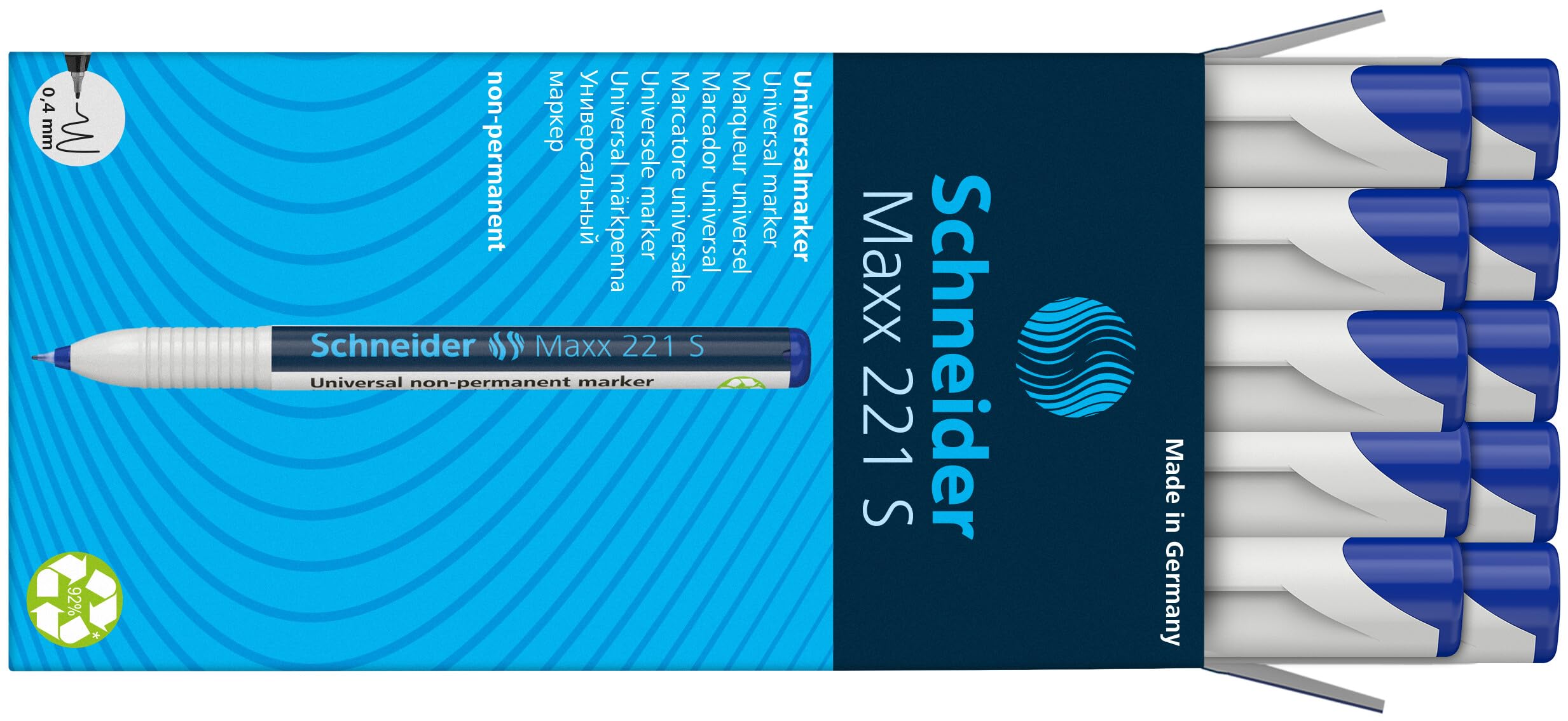schneider-maxx-221-s-universal-marker-non-permanent-0-4-mm-10er-packung-blau image 2