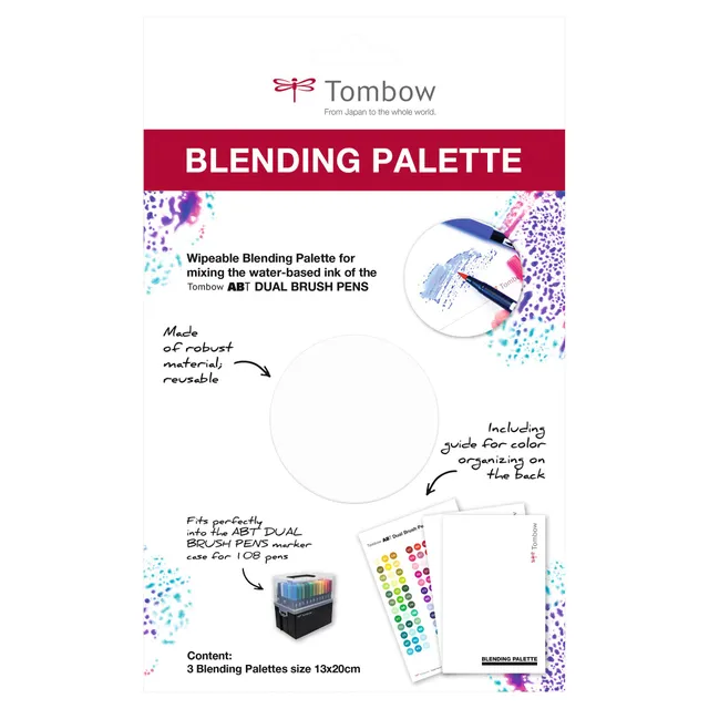 tombow-abt-blending-palette-set-farbmischpalette-13x20-cm-mit-blender-und-spr-he image 1