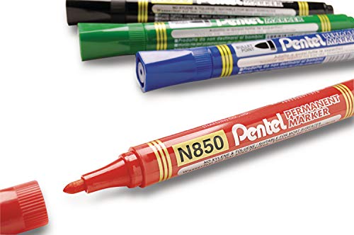pentel-n850-4-permanent-marker-rundspitze-1-5-mm-4er-set-schwarz-rot-blau-gr-n image 5