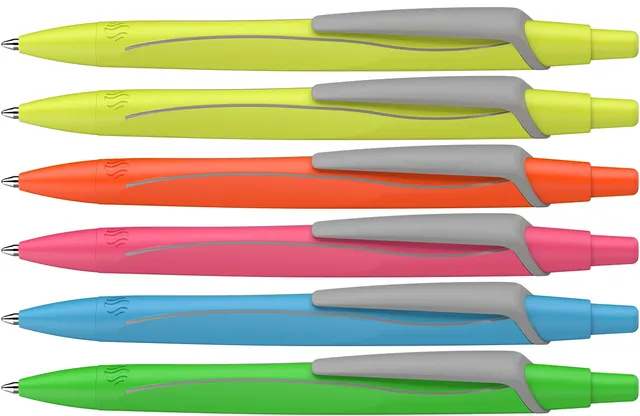 schneider-reco-neon-edition-kugelschreiber-blau-m-6er-set-neon-sortiert image 1