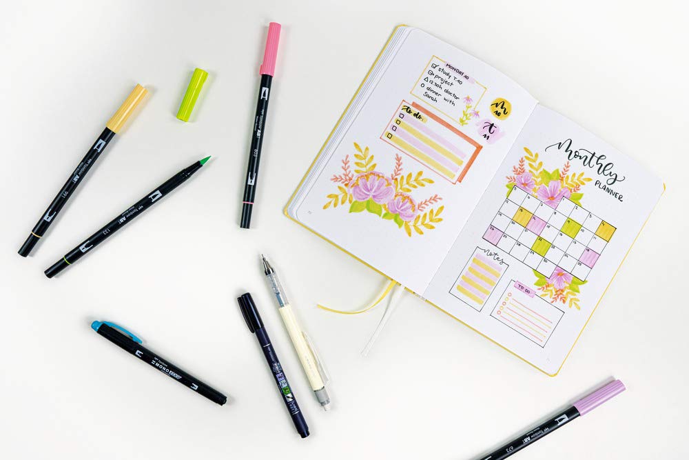 tombow-bujo-set2-creative-journaling-kit-bright-notizbuch-7-teiliges-bullet-jour image 4