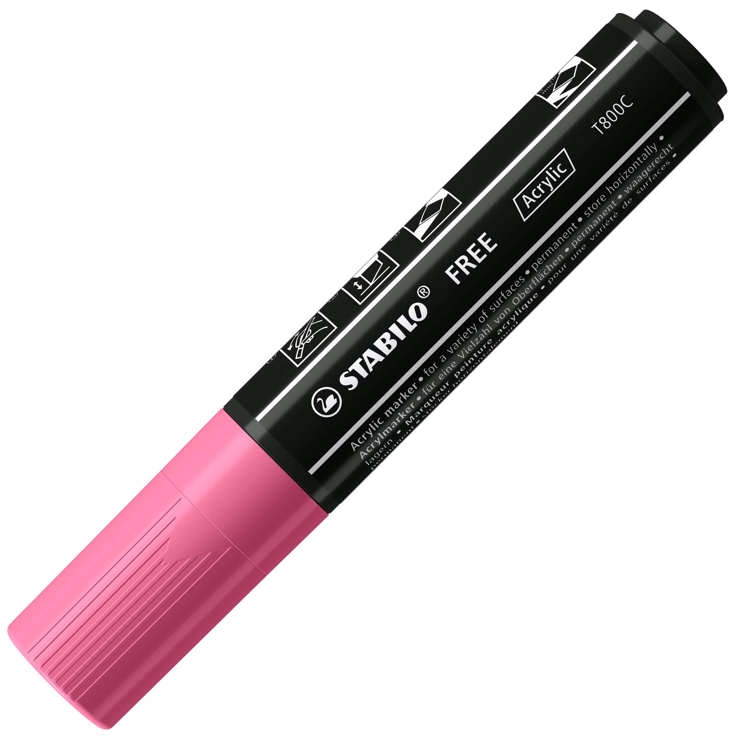 stabilo-free-acrylic-t800c-acrylmarker-keilspitze-4-10-mm-schwarz image 8