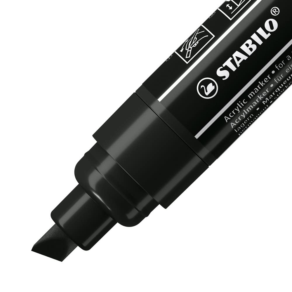 stabilo-free-acrylic-t800c-acrylmarker-keilspitze-4-10-mm-schwarz image 2