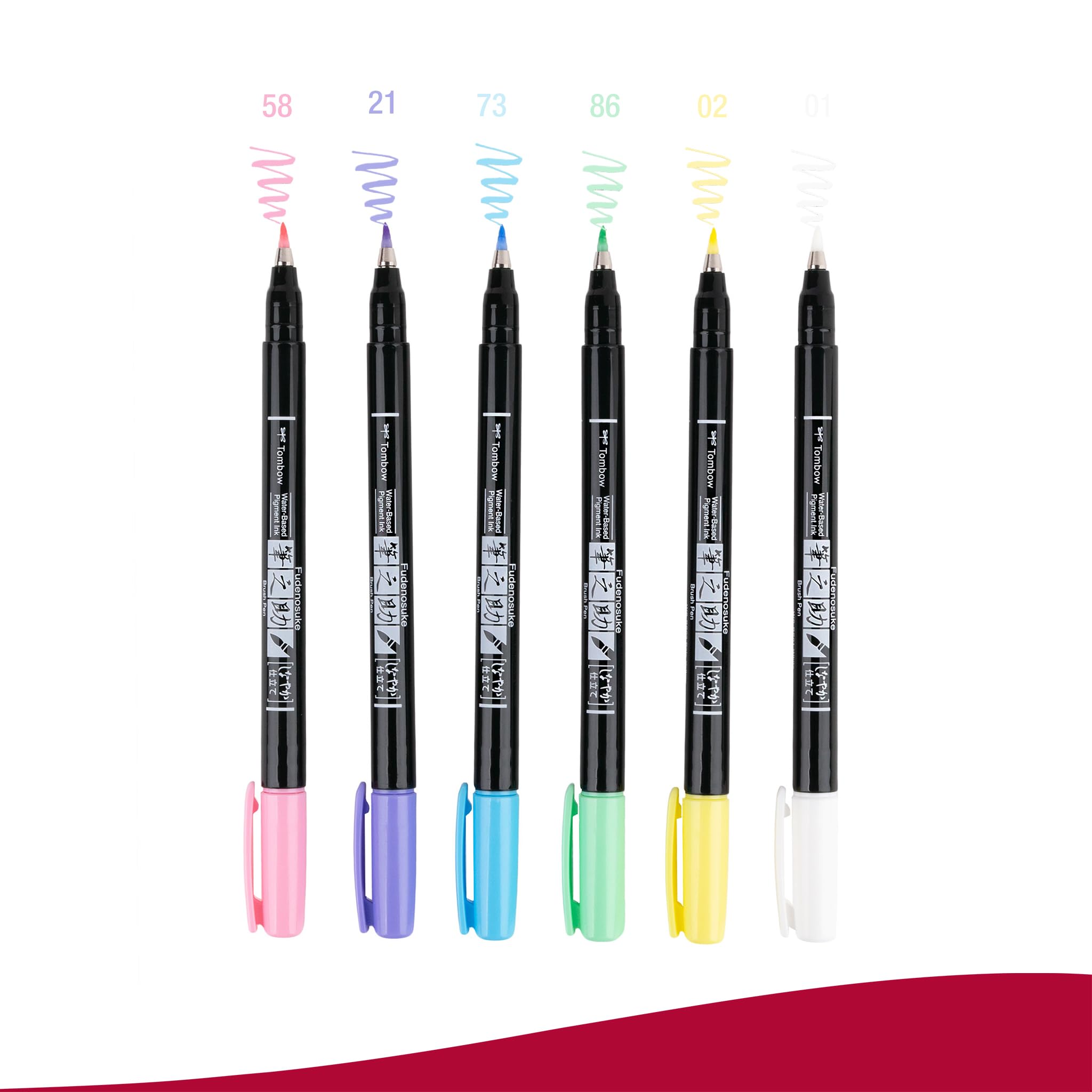 tombow-fudenosuke-pastel-brush-pen-6er-set-f-r-schwarzes-papier image 4