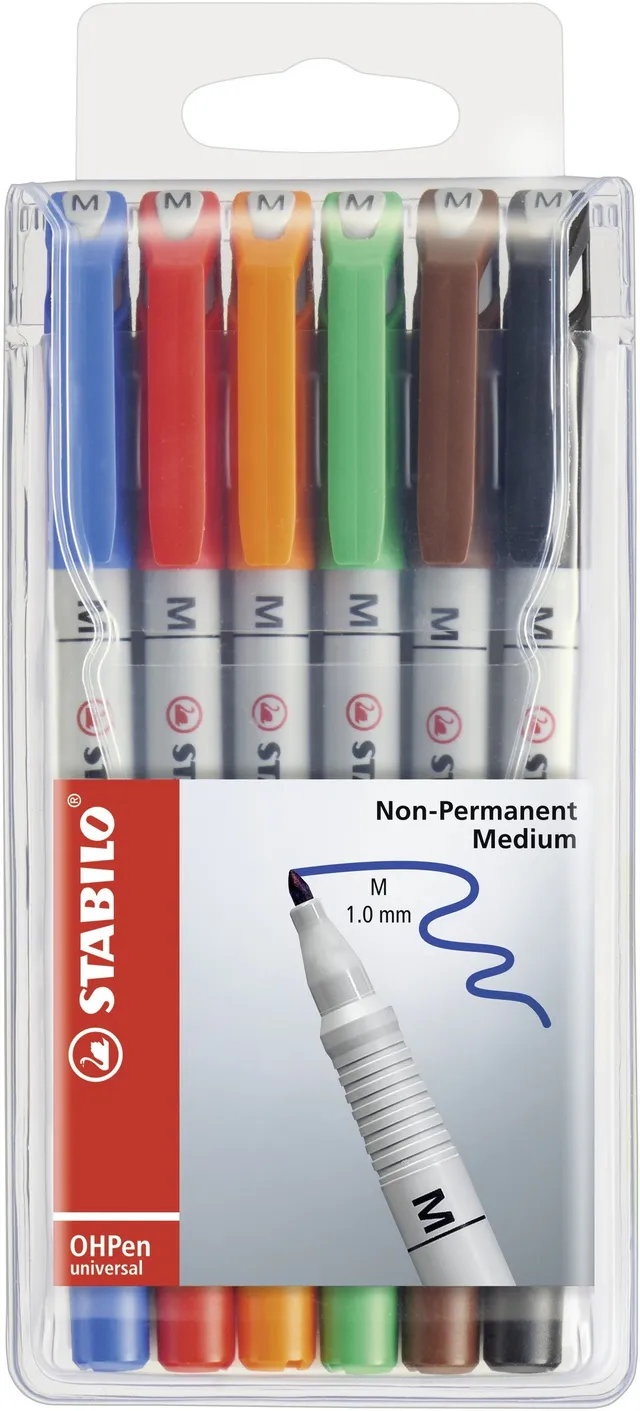 stabilo-ohpen-universal-folienstift-wasserl-slich-medium-6er-pack-in-6-farben image 1