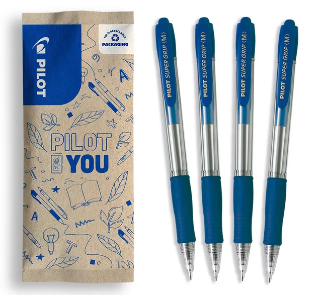 pilot-super-grip-g-kugelschreiber-4er-set-blau-einziehbar-1-0-mm image 1