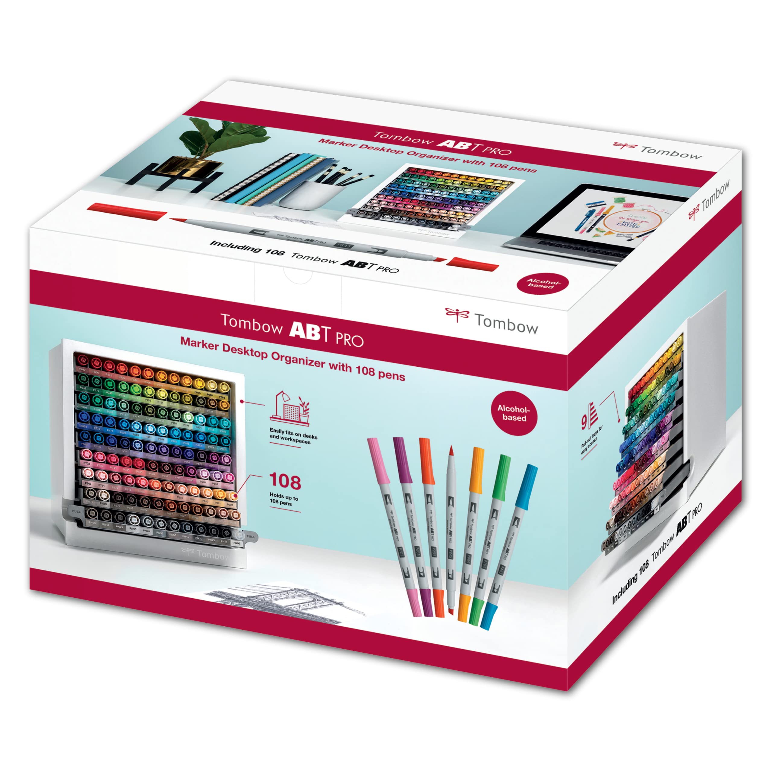 tombow-abt-pro-schreibtisch-organizer-mit-107-markern-blender image 2