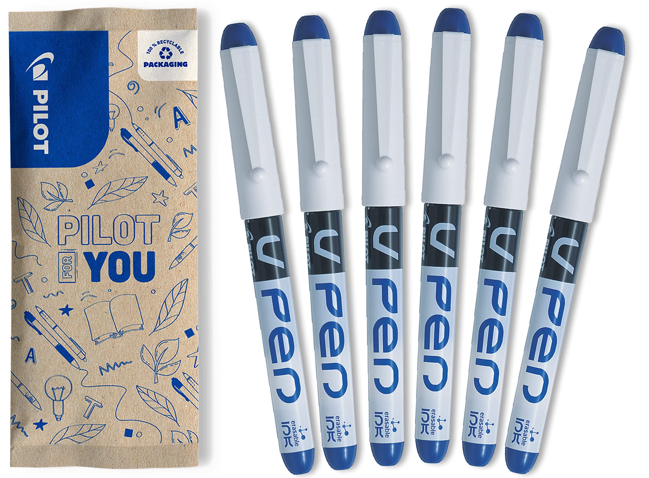 pilot-v-pen-tintenschreiber-m-6er-set-blau image 1