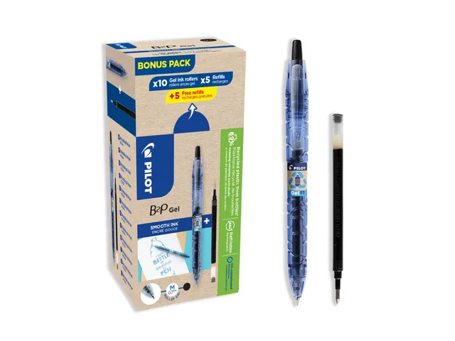 pilot-b2p-gel-tintenroller-schwarz-mittel-10-stifte-5-nachf-llungen-5-gratis image 1