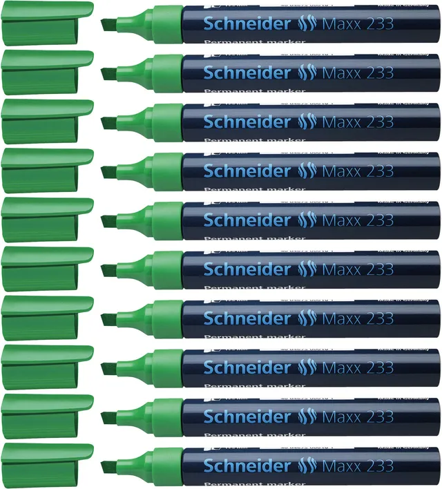 schneider-maxx-233-permanent-marker-keilspitze-1-5-mm-gr-n-10er-pack image 1