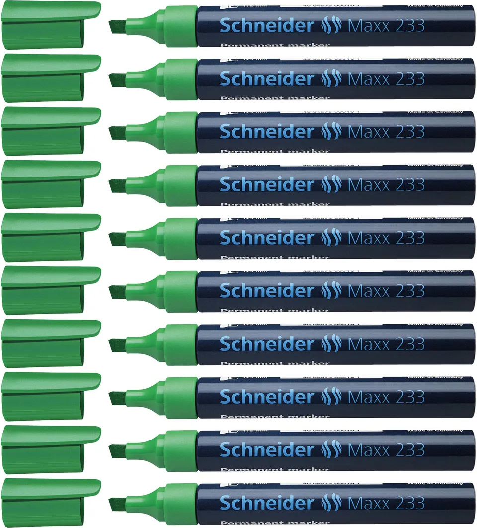 schneider-maxx-233-permanent-marker-keilspitze-1-5-mm-gr-n-10er-pack image 1