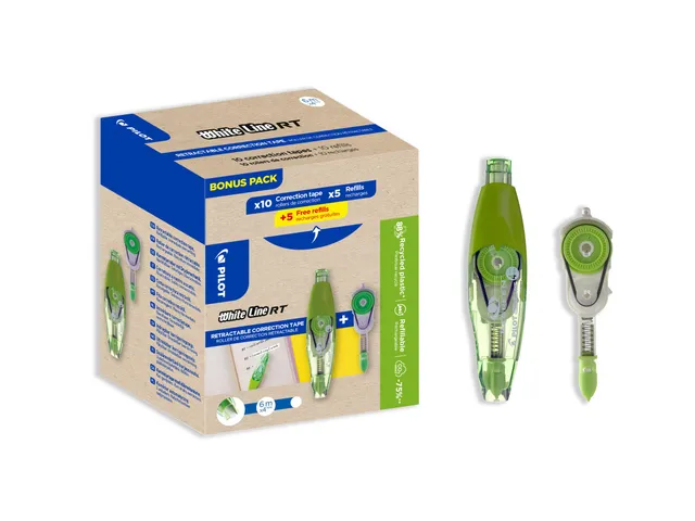 pilot-whiteline-rt-korrekturroller-nachf-llung-10er-set-6-mm-x-6-m-einziehbar image 1
