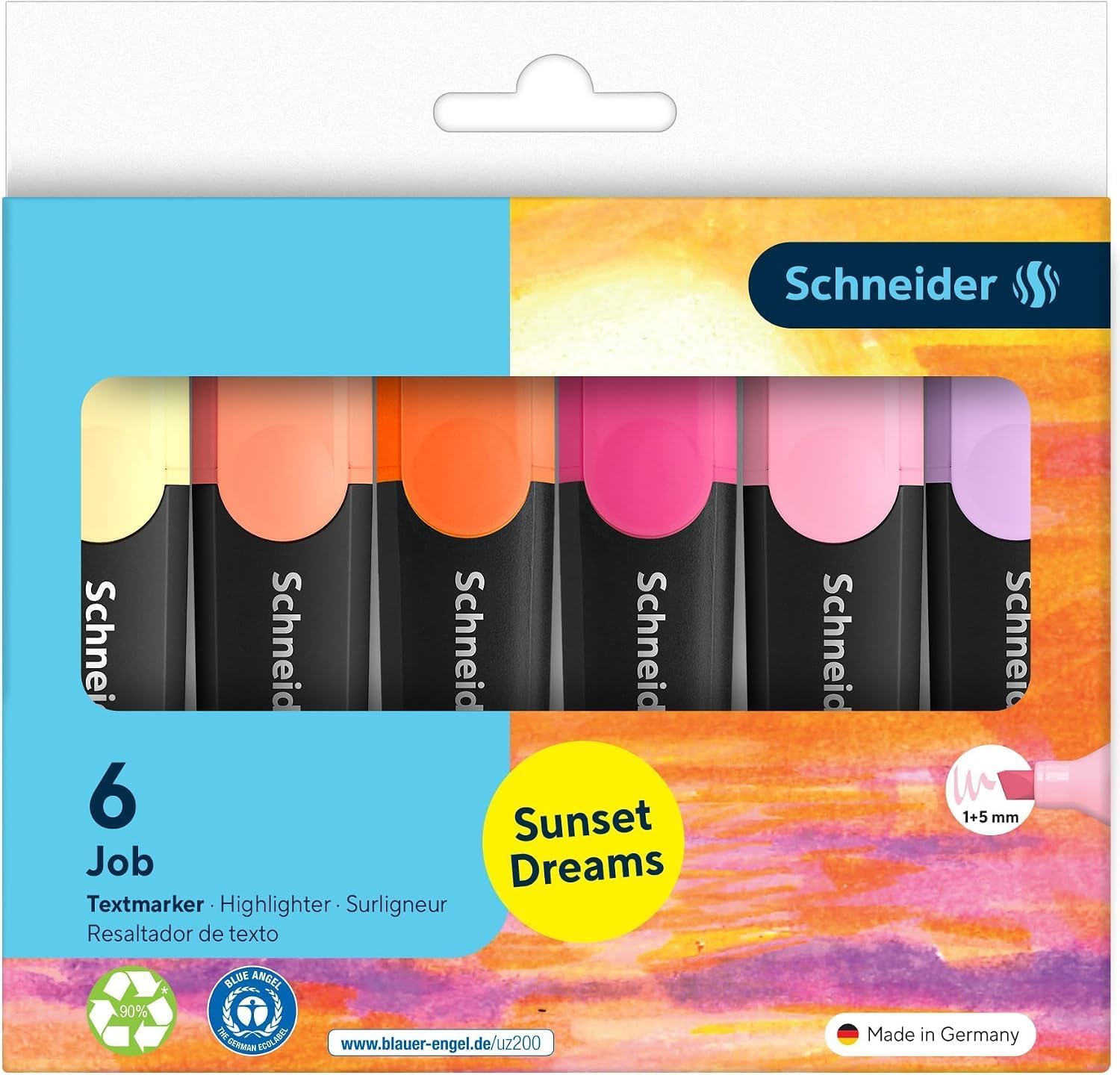 schneider-job-textmarker-set-6er-sunset-pastell-1-5-mm image 8