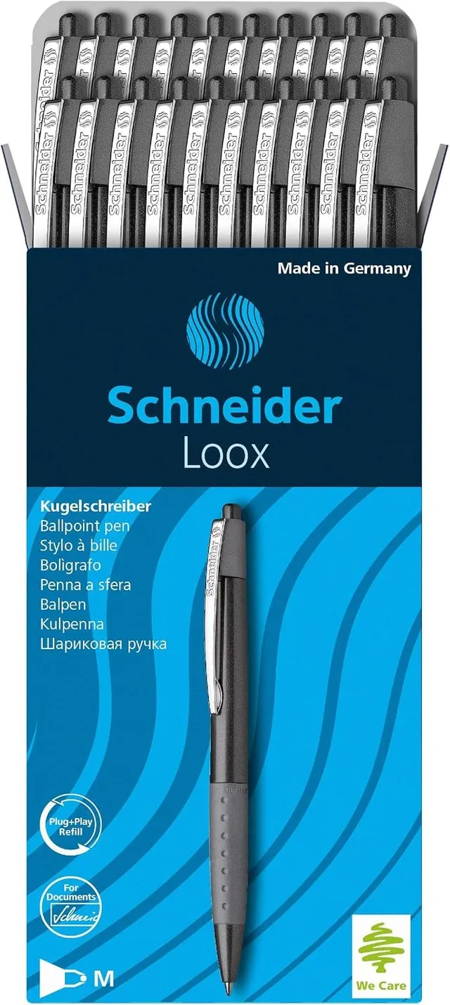 schneider-loox-kugelschreiber-m-schwarz-dokumentenecht-20er-pack image 1