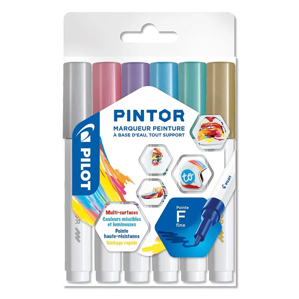 pilot-pintor-kreativmarker-set-6-st-ck-f-metallicfarben image 1