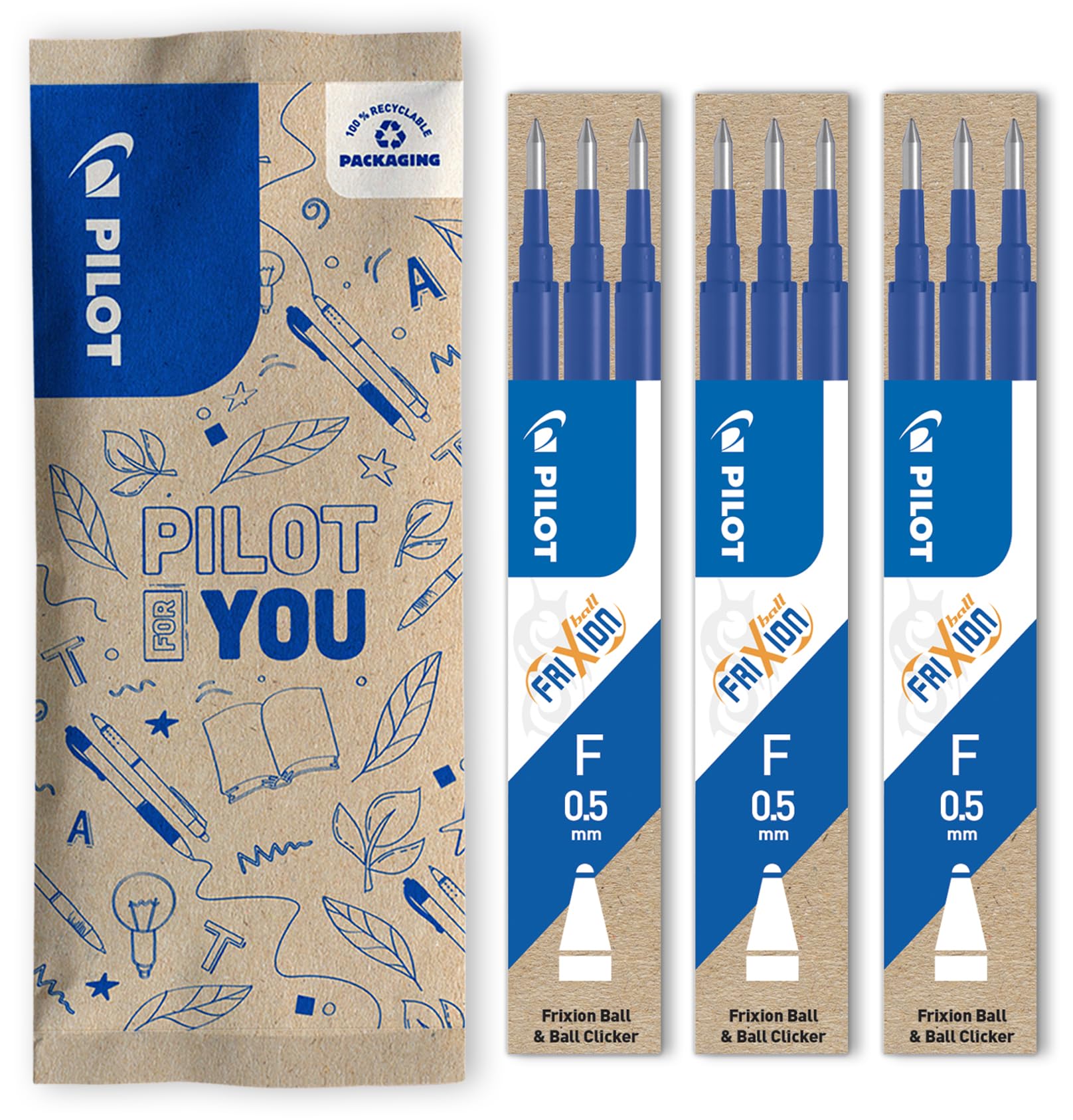 pilot-frixion-ersatzminen-0-5-blau-3er-pack-gelminen-radierbar image 1