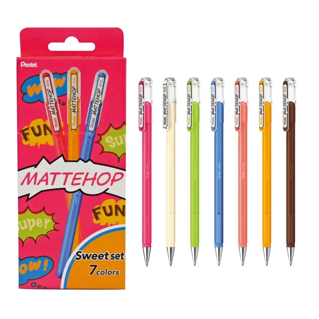 pentel-mattehop-k110-v7stb-gel-tintenroller-set-sweet-colours-7-farben image 1