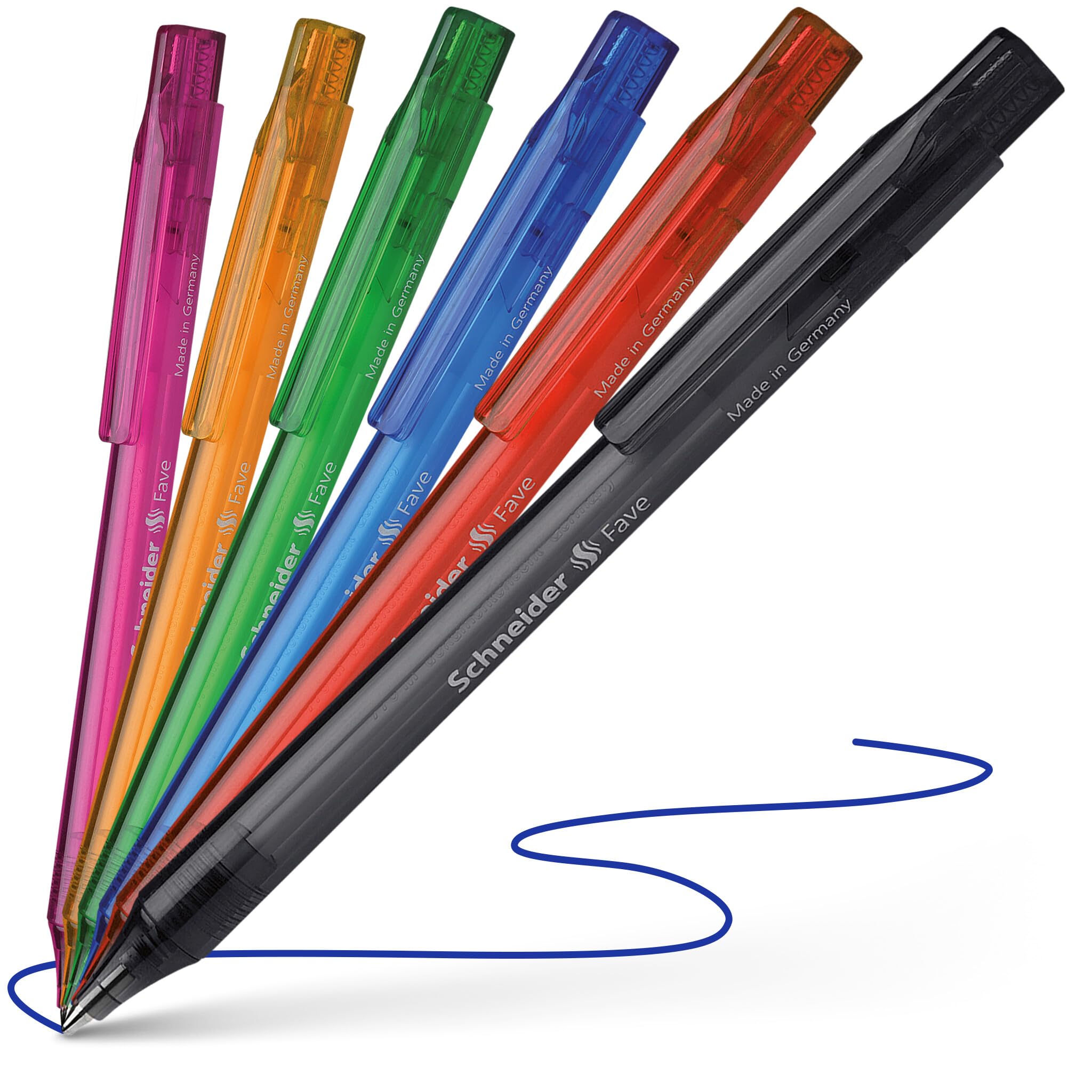 schneider-fave-kugelschreiber-m-50er-pack-sortiert-blau-schreibend image 4