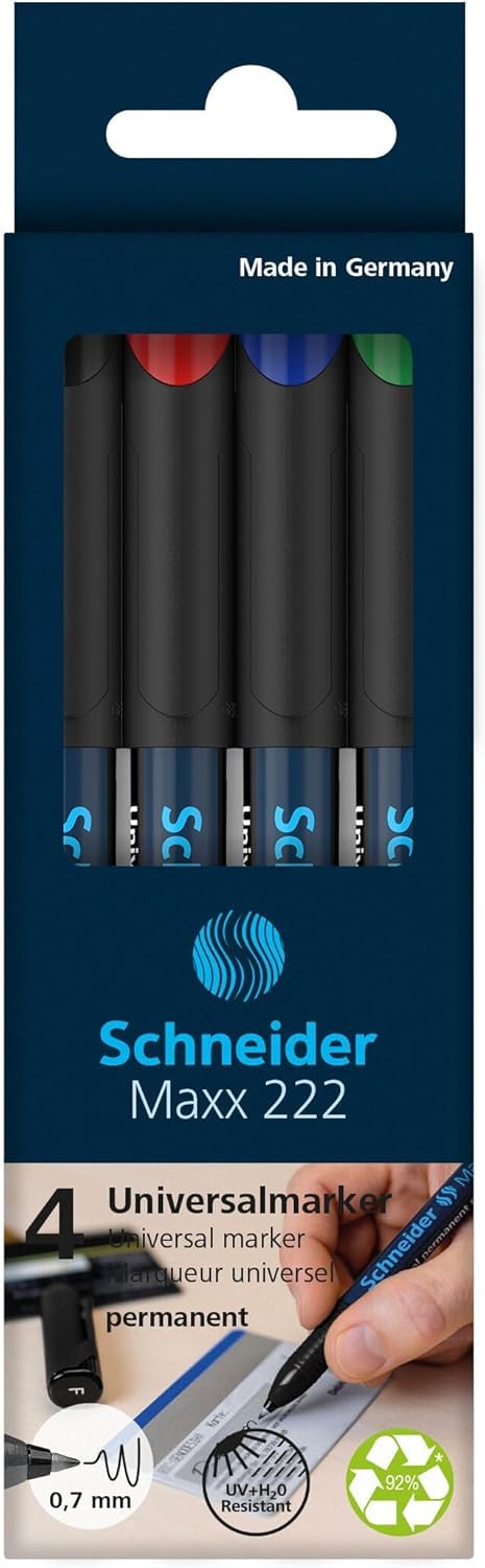 schneider-maxx-222-universal-marker-f-0-7-mm-4er-etui-schwarz-rot-blau-gr-n image 2