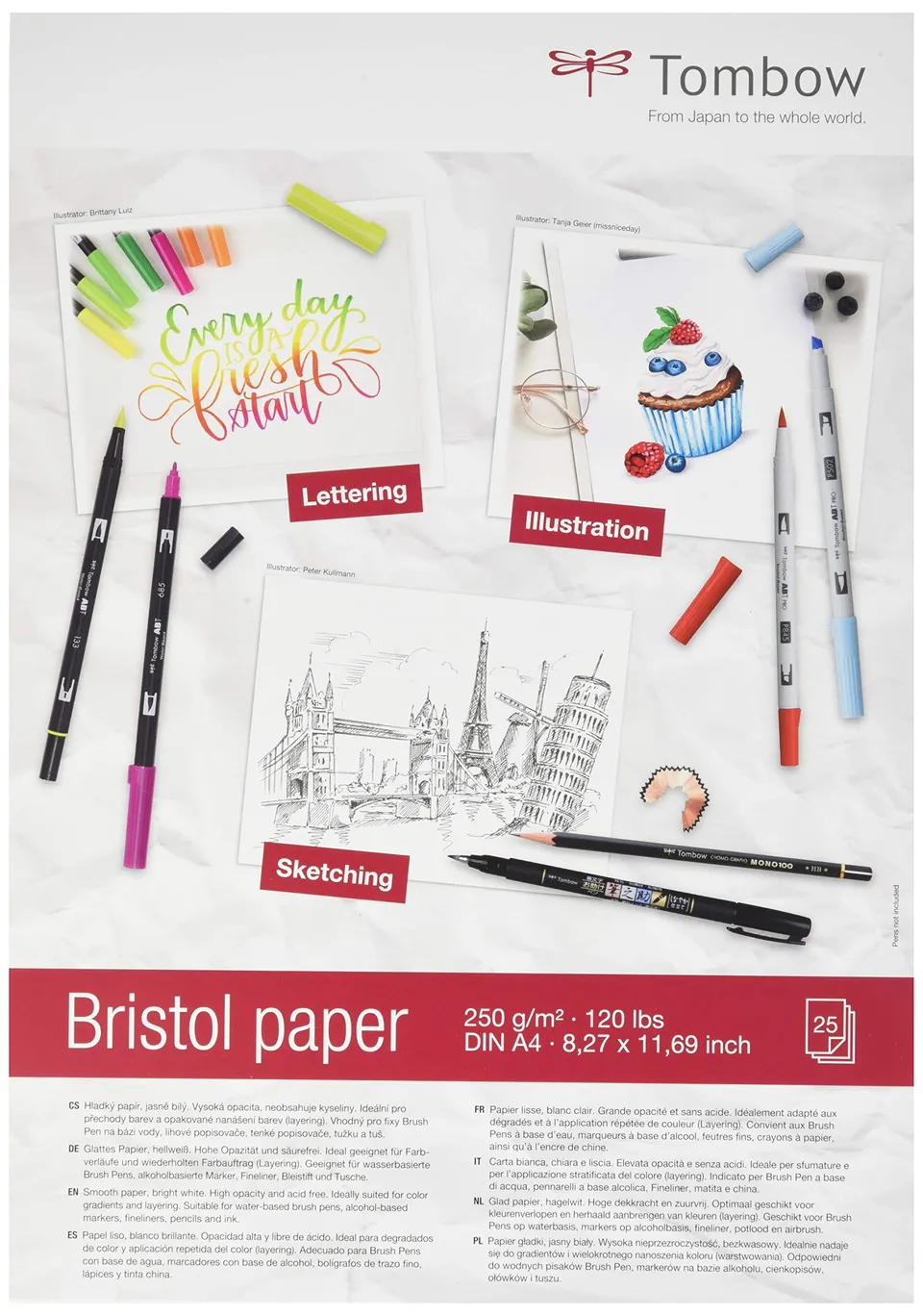 tombow-pb-mark-zeichenblock-bristol-din-a4-250-g-m-25-blatt image 1