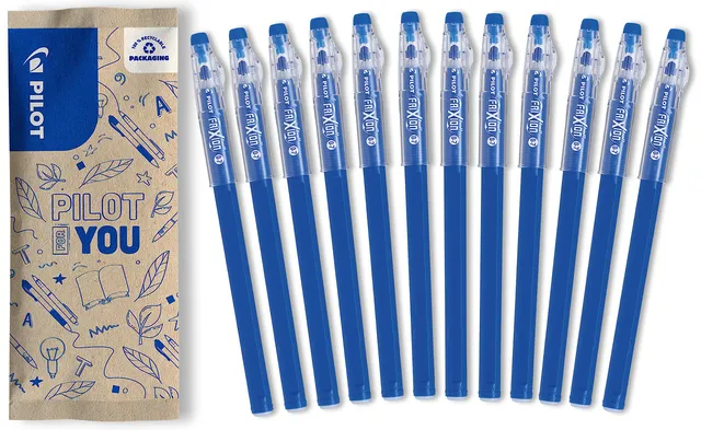 pilot-frixion-ball-stick-gel-tintenroller-blau-12er-set-mittlere-spitze image 1