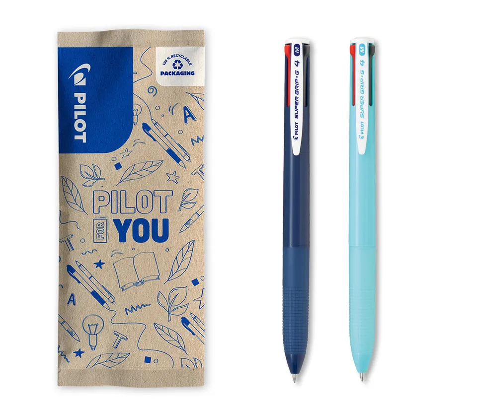 pilot-super-grip-g4-colors-4-farben-kugelschreiber-2er-set-dunkelblau-hellblau image 1