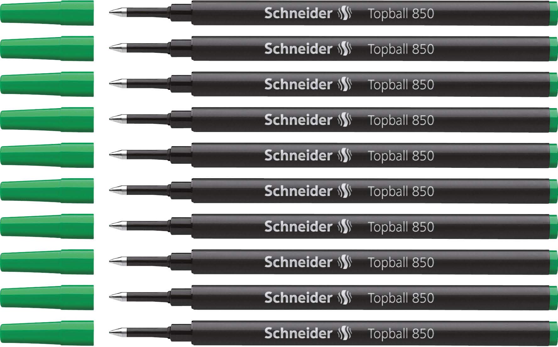 schneider-topball-850-tintenroller-minen-0-5-mm-euro-format-gr-n-10er-packung image 1