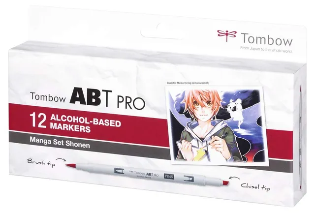 tombow-abt-pro-abtp-12p-5-alkoholmarker-manga-set-mit-doppelspitze image 1