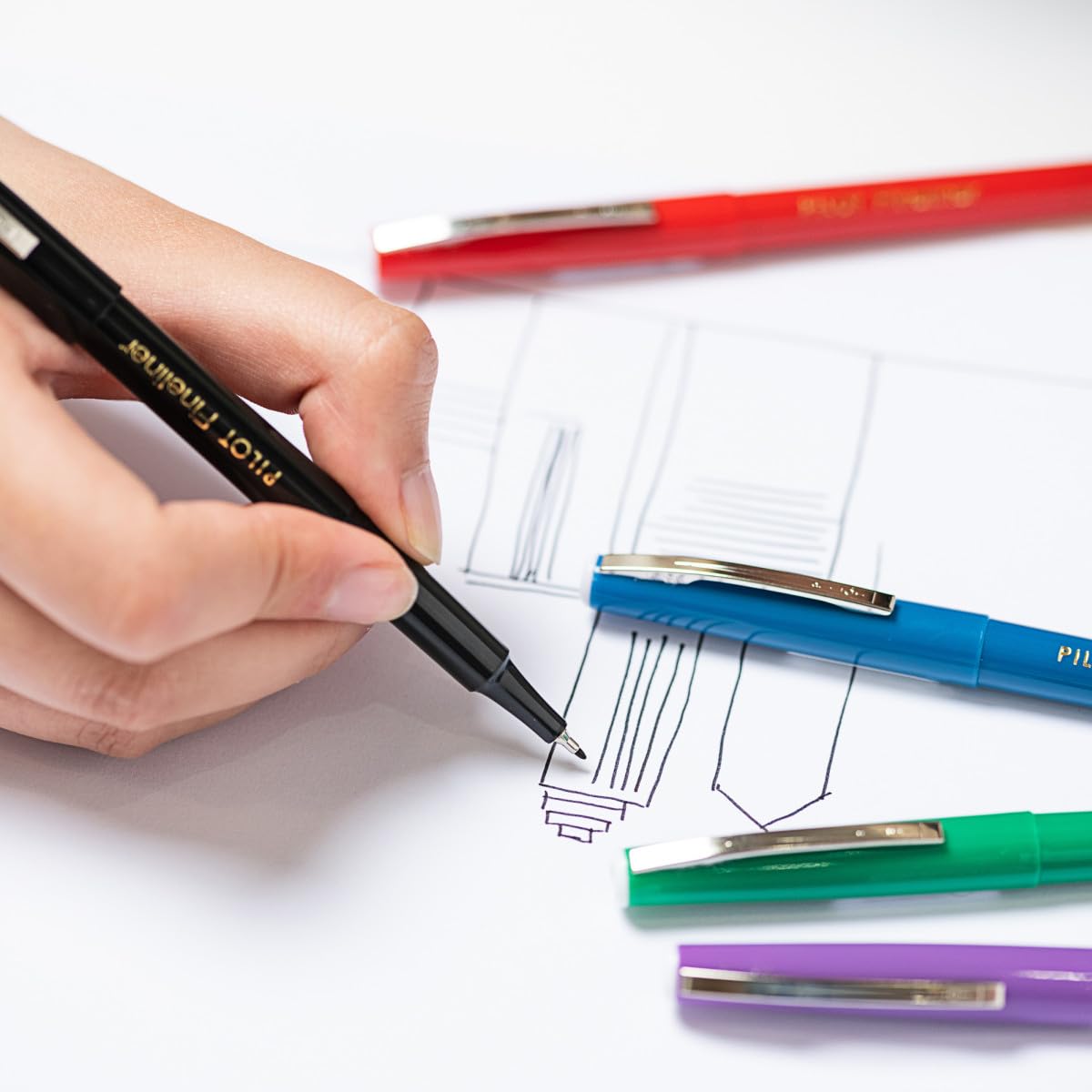 pilot-fineliner-0-4-mm-12er-set-schwarz-blau-rot-gr-n image 5