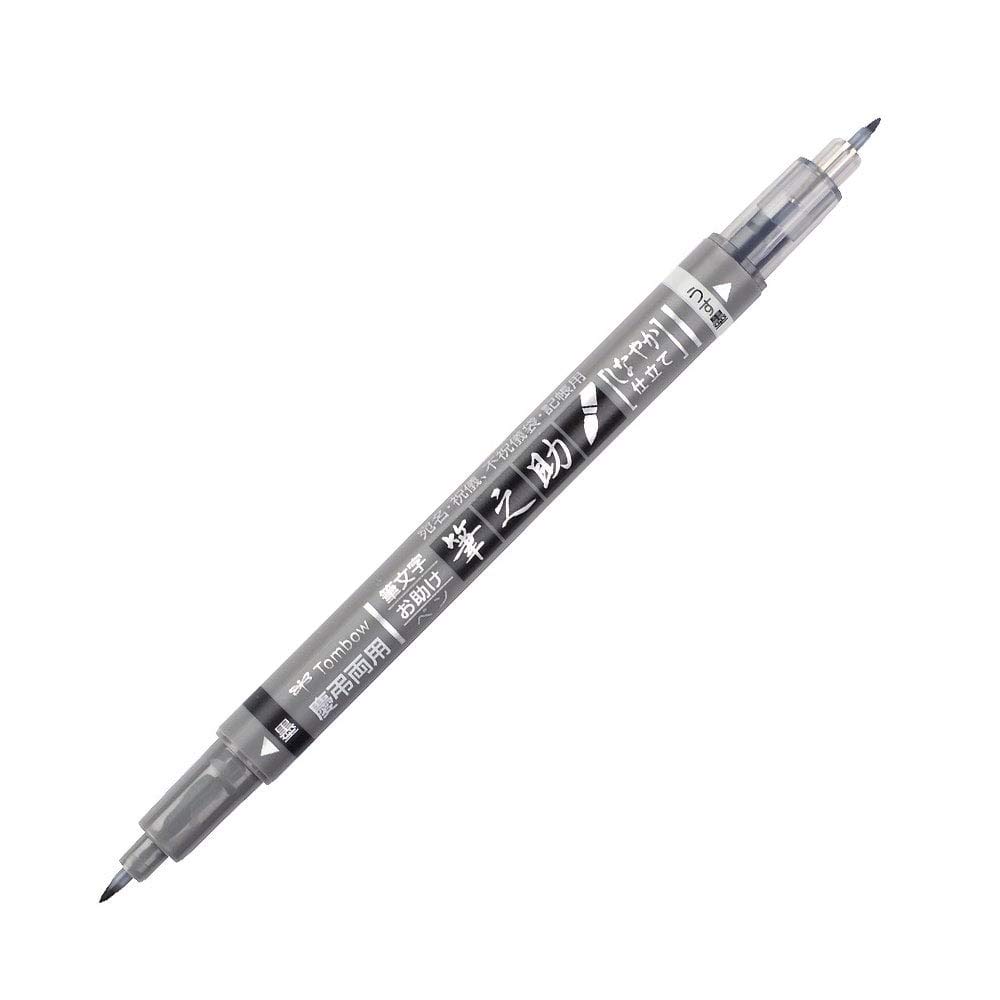 tombow-fudenosuke-twin-brush-pen-schwarz-grau-weich-2-spitzen image 1
