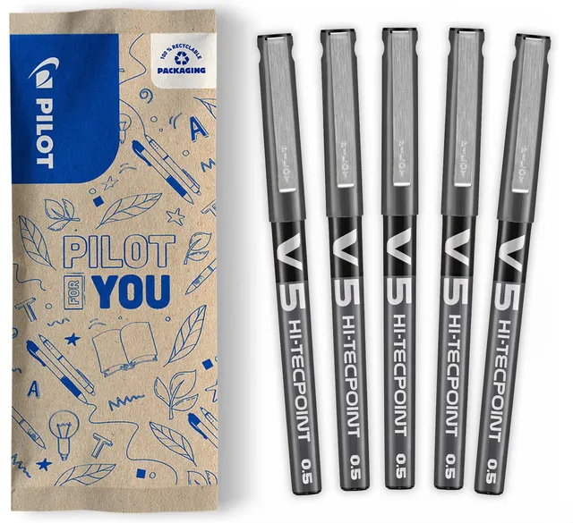 pilot-hi-tecpoint-v5-tintenroller-0-5-mm-5er-set-schwarz image 1